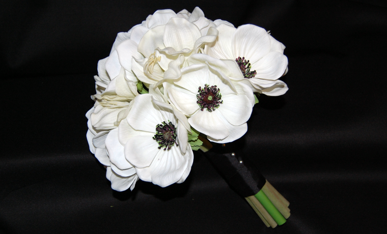 White Anenome and Amaryllis Bridal Bouquet